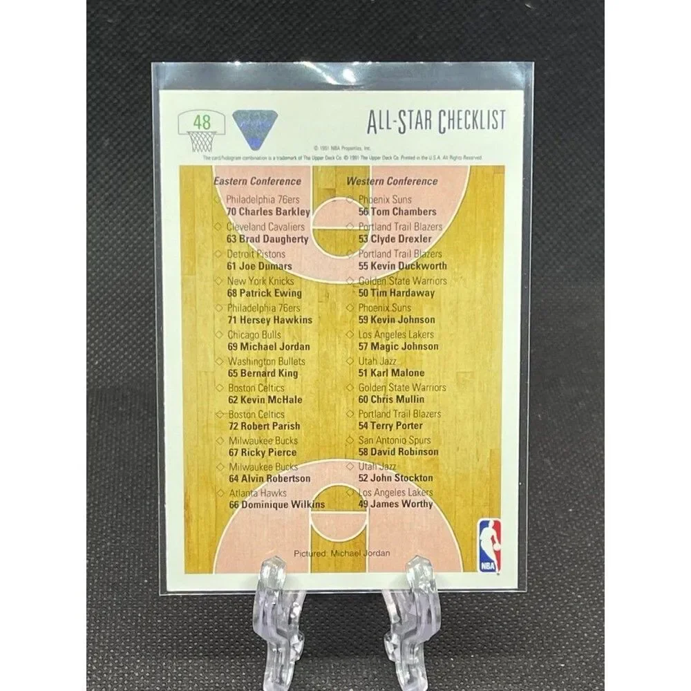 Michael Jordan card 1991-92 upper deck All-Star checklist #48